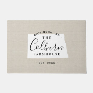 North Dakota Family Monogram State Doormat