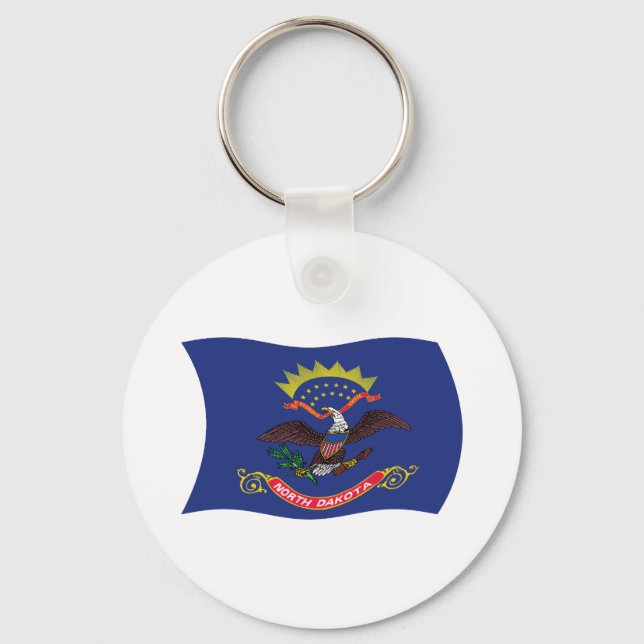 North Dakota Flag Keychain (Front)