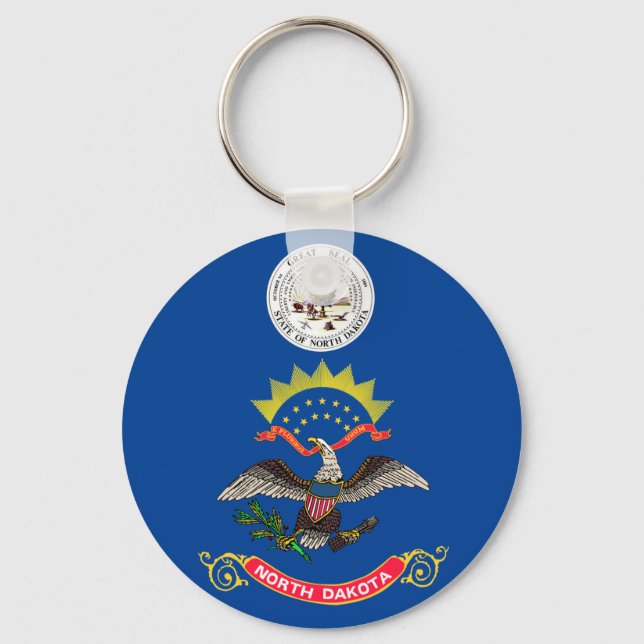 North Dakota flag Keychain (Front)
