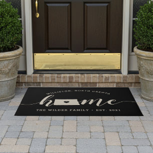 North Dakota Home State Personalized Doormat