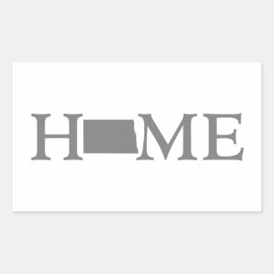 North Dakota Home State Word Art Sticker