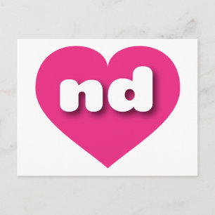 North Dakota hot pink heart - I love nd Postcard