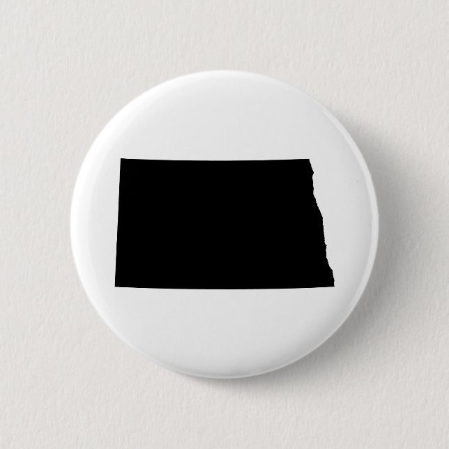 North Dakota in Black and White 2 Inch Round Button (Front)
