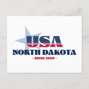 North Dakota in Red, White, and Blue Postcard