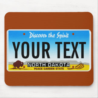 North Dakota license plate mouse pad