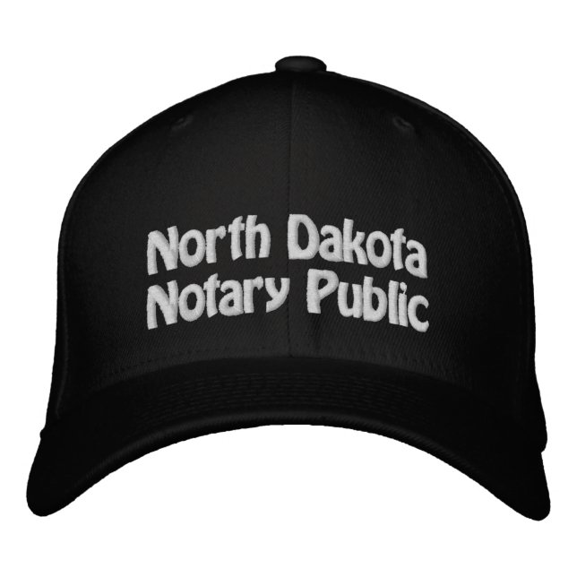North Dakota Notary Embroidered Baseball Cap (Front)