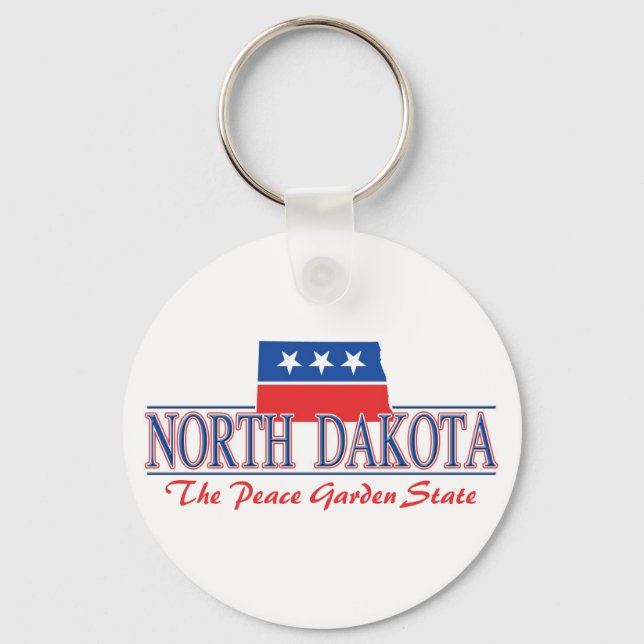 North Dakota Patriotic Keychain (Front)