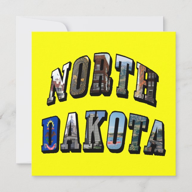 North Dakota Picture Text Invitation (Front)