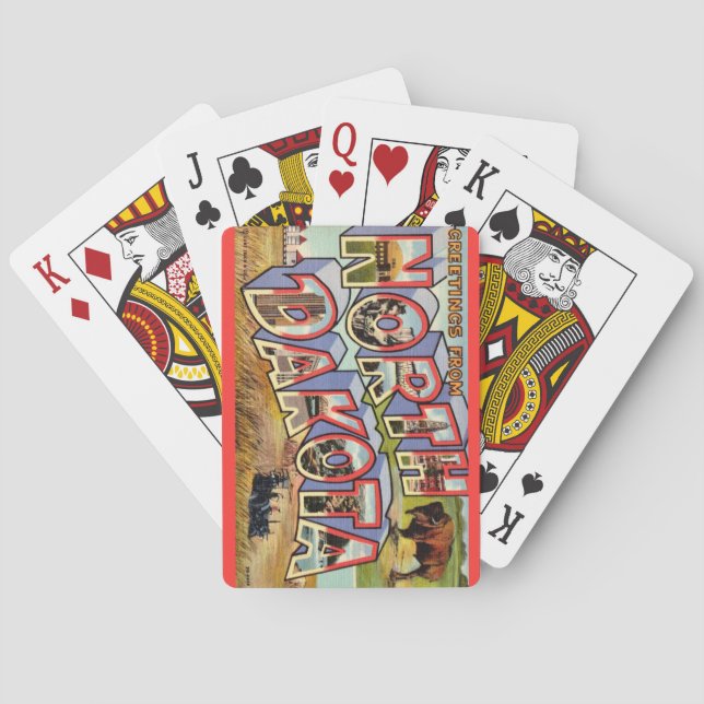 North Dakota Postcard Playing Cards (Back)