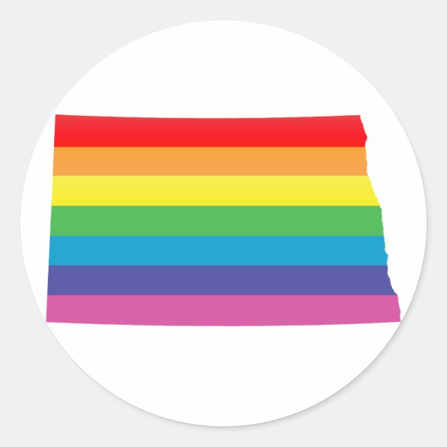 north dakota pride. classic round sticker (Front)