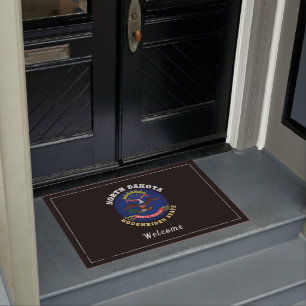 NORTH DAKOTA ROUGHRIDER STATE FLAG DOORMAT