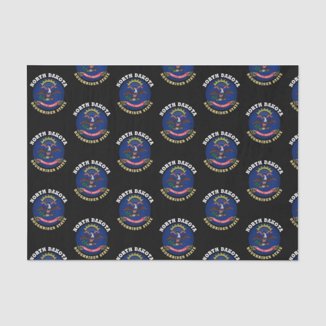 NORTH DAKOTA ROUGHRIDER STATE FLAG TISSUE PAPER (Front)