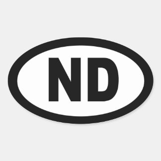 North Dakota - sheet of 4 oval car stickers