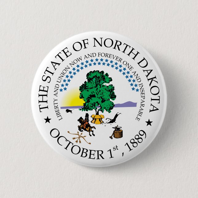 North Dakota sign 2 Inch Round Button (Front)