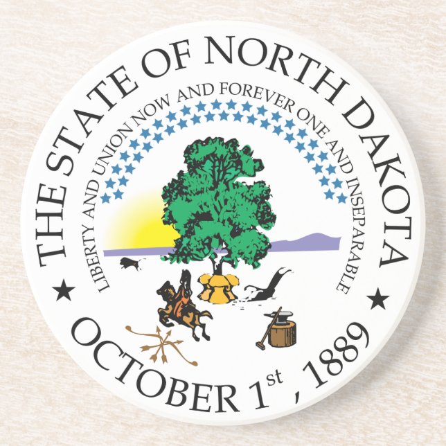 North Dakota sign Coaster (Front)