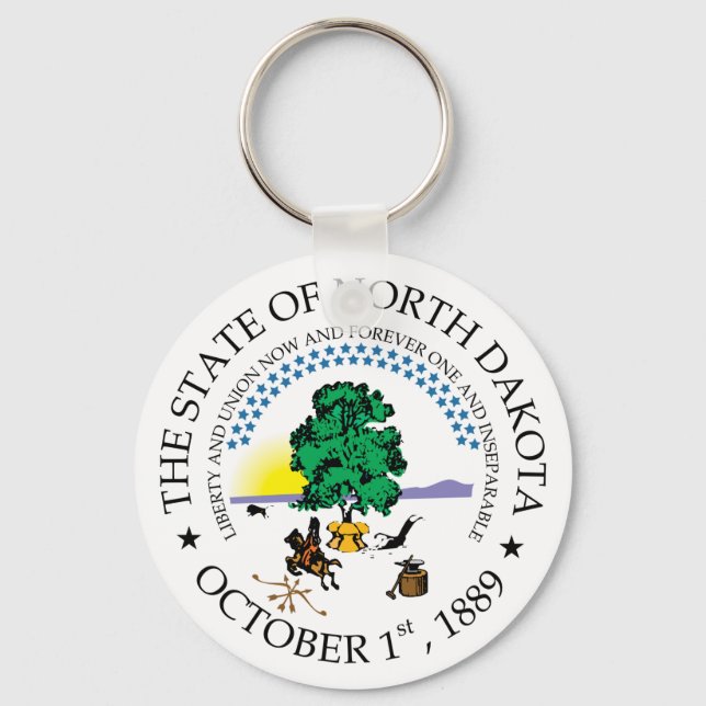 North Dakota sign Keychain (Front)