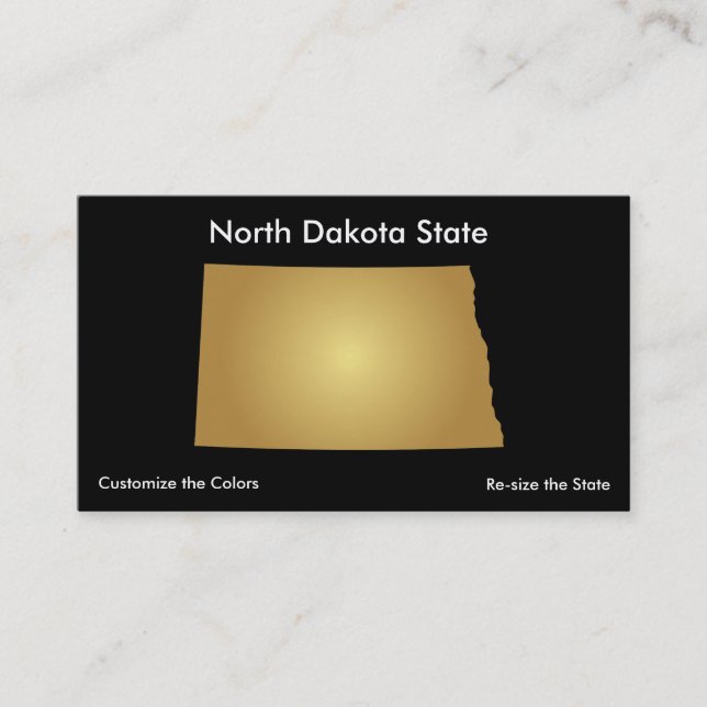 North Dakota State Business Card Metallic Gold (Front)