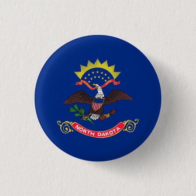 North Dakota State Flag 1 Inch Round Button (Front)