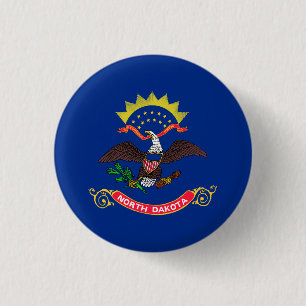 North Dakota State Flag 1 Inch Round Button