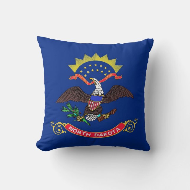 North Dakota State Flag American MoJo Pillow (Front)