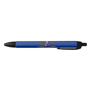 North Dakota State Flag Blue Ink Pen