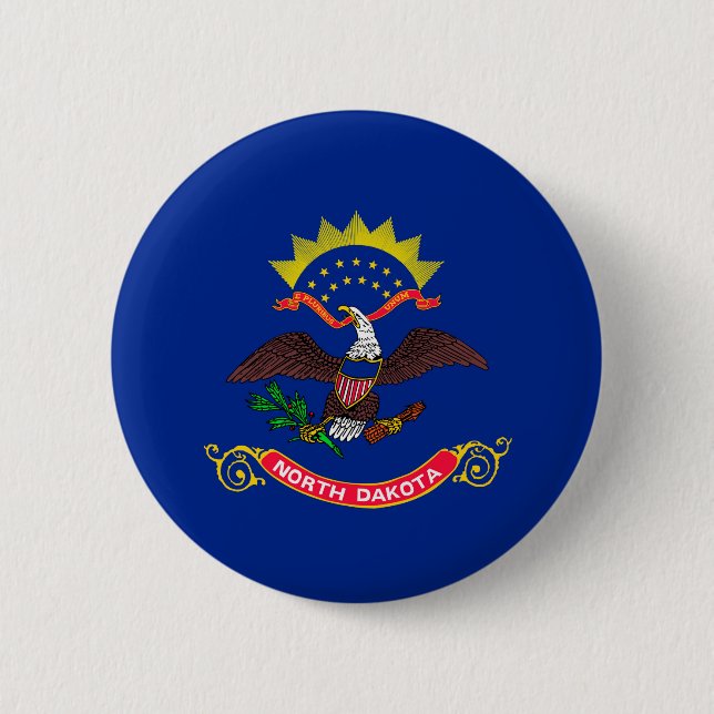 North Dakota State Flag Design 2 Inch Round Button (Front)