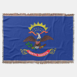 North Dakota State Flag Design Decor Throw Blanket