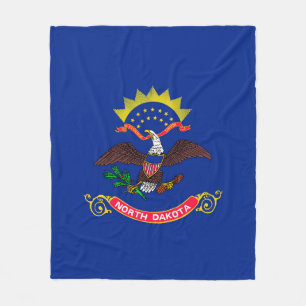 North Dakota State Flag Design Fleece Blanket