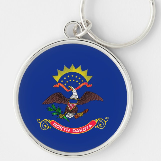 North Dakota State Flag Design Keychain (Front)