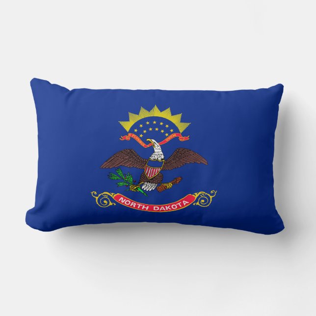 North Dakota State Flag Design Lumbar Pillow (Front)