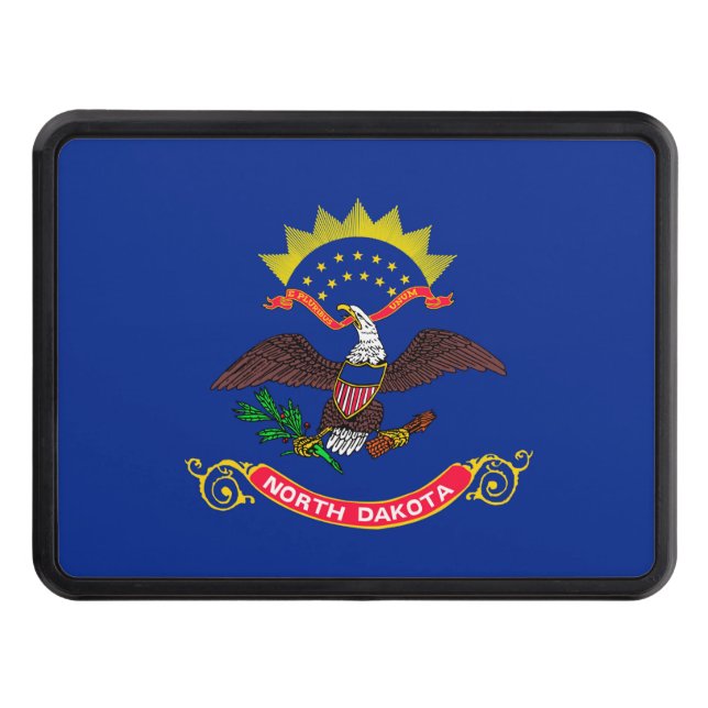 North Dakota State Flag Design Trailer Hitch Cover (Front)