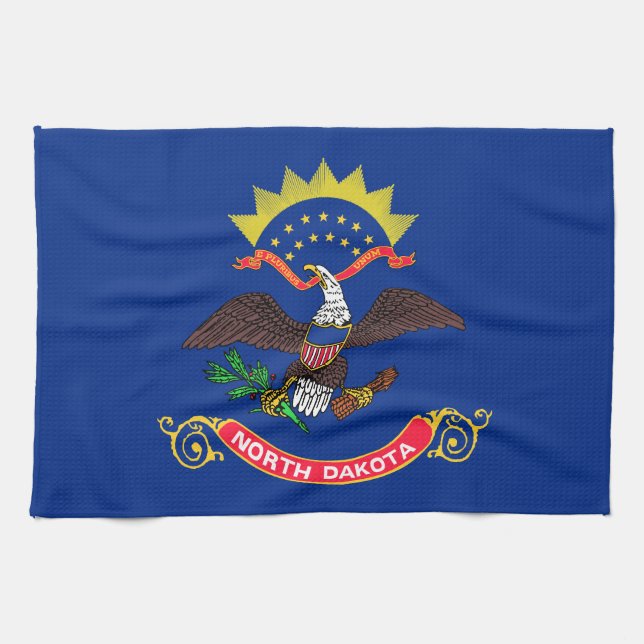 North Dakota State Flag Kitchen Towel (Horizontal)