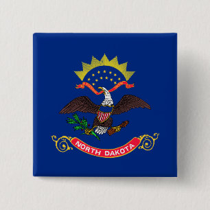 North Dakota State Flag (North Dakotan) 2 Inch Square Button