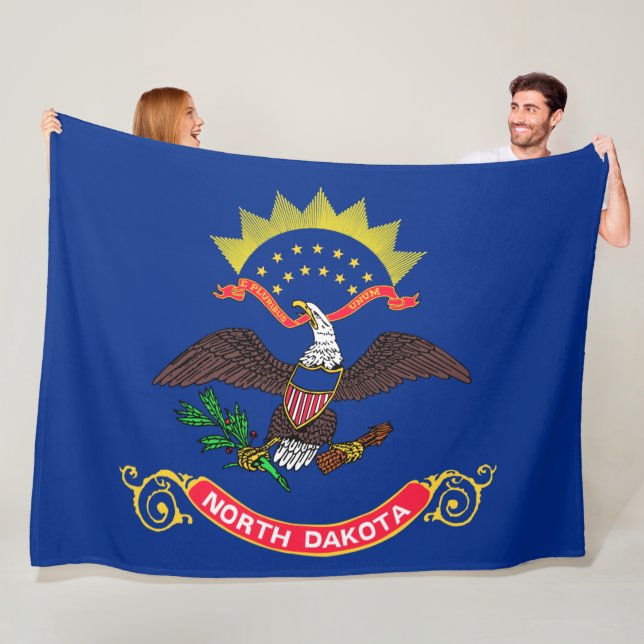 North Dakota State Flag (North Dakotan) Fleece Blanket (In Situ)