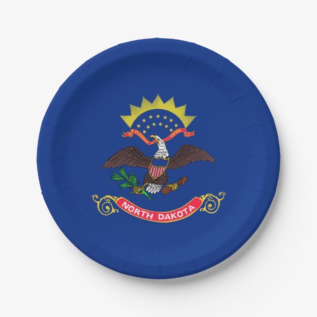 North Dakota State Flag Paper Plate (Front)