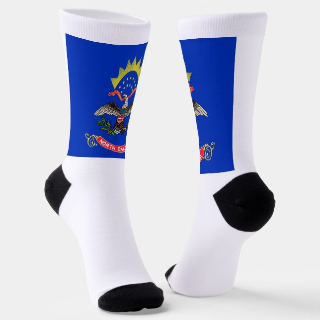 North Dakota State flag Socks (Angled)