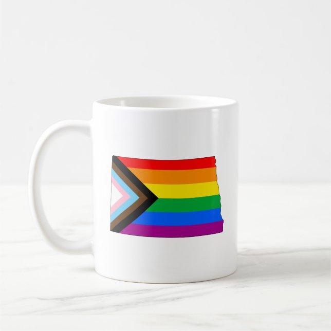 North Dakota State Pride LGBTQ Progress Pride Coffee Mug (Left)