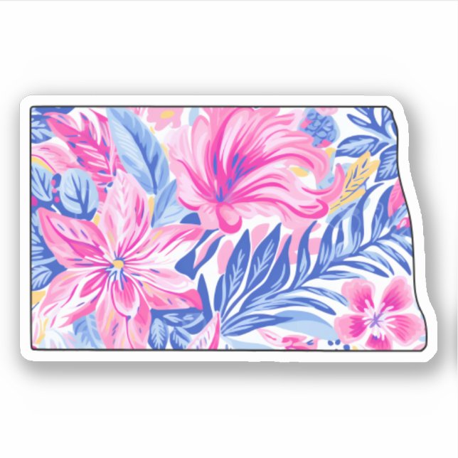 North Dakota - Summer Sticker - Lilly Inspired (Front)