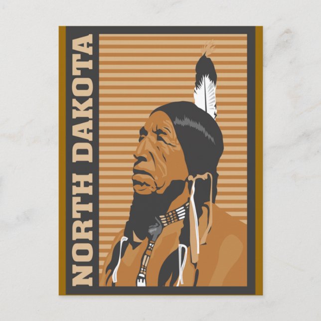 North Dakota Travel Design Postcard (Front)