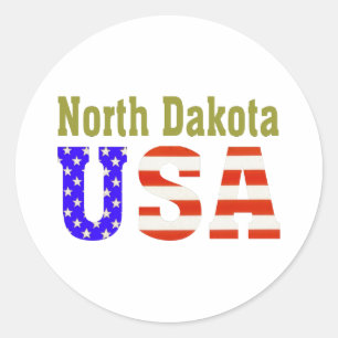 North Dakota USA Aashen alpha Classic Round Sticker