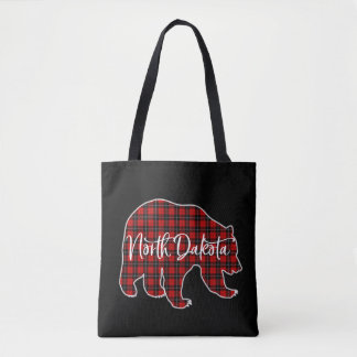 North Dakota USA Born & Raised Retro US State Xmas Tote Bag