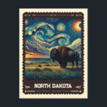 North Dakota | Vincent Van Gogh Inspired Postcard<br><div class="desc">Embark on a visual journey through the Peace Garden State with the "North Dakota | Vincent van Gogh Inspired Postcard." This postcard artfully combines the serene beauty of North Dakota's prairies, rolling hills, and vast skies with the expressive and emotive style of Vincent van Gogh's impressionism. The postcard is a...</div>