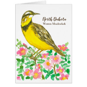 North Dakota Western Meadowlark Roses Blank