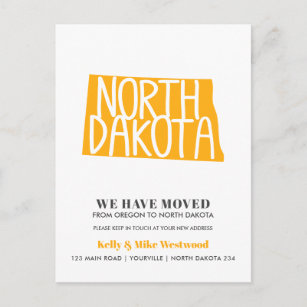 NORTH DAKOTA We've moved New address New Home  Postcard