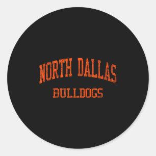North dallas high school hs dallas tx vintage classic round sticker