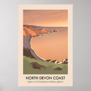North Devon Coast AONB Travel Poster