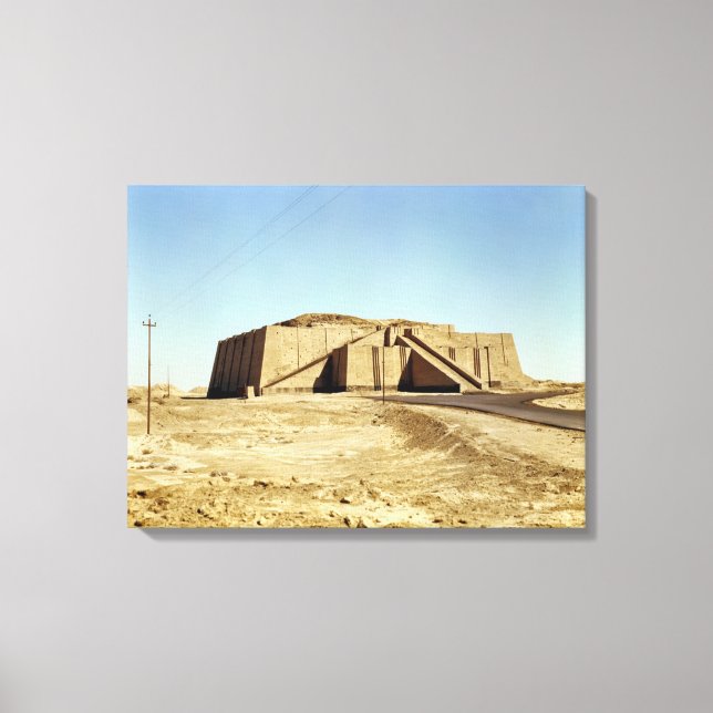 North-eastern facade of the ziggurat, c.2100 BC Canvas Print (Front)