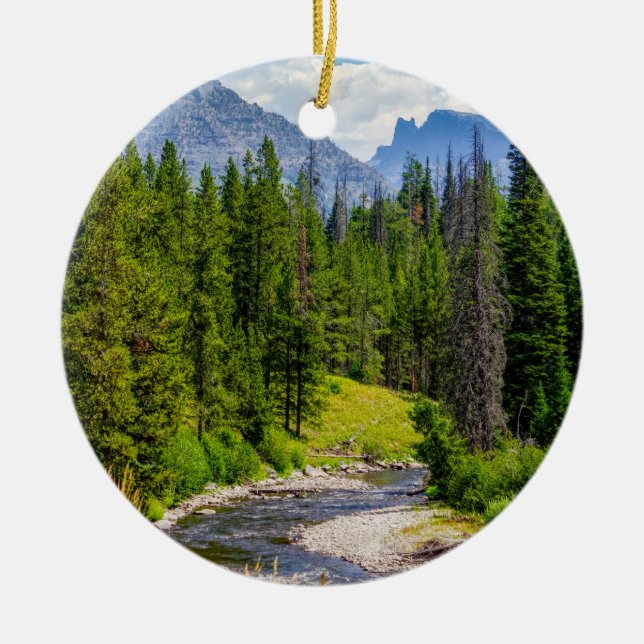 North Fork Shoshone River Ceramic Ornament (Front)