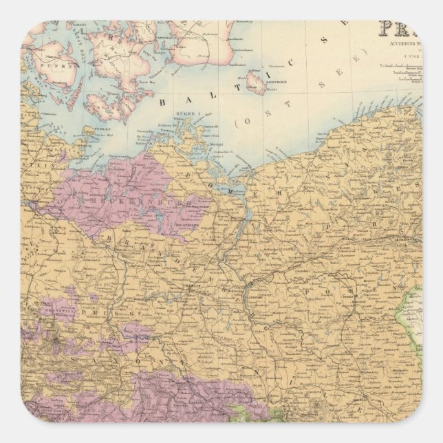 North German Confederation and Prussia Square Sticker (Front)