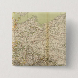 North Germany Atlas Map 2 Inch Square Button